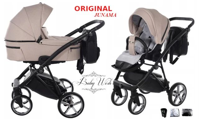 JUNAMA AIR V2 BABY STROLLER PRAM  3in1 CARRYCOT + PUSHCHAIR + CAR SEAT