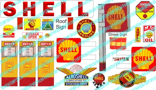 Shell Servo Petrol Station Sign Kit - Model Railway Details HO Scales 1:87 HOSH1
