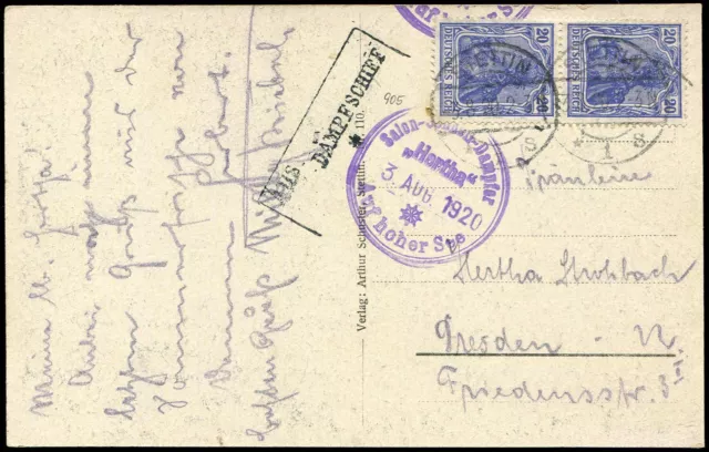 Deutsche Schiffspost allgemein, 1920, Brief