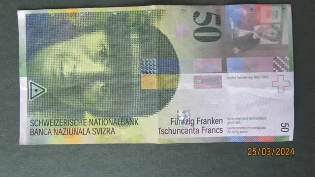 Billet de 50 francs suisse Sophie Taeuber (8 ème série)