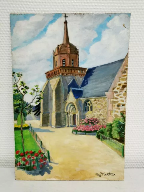 ancien Tableau , Huile sur bois signée Raymond MANTAUX