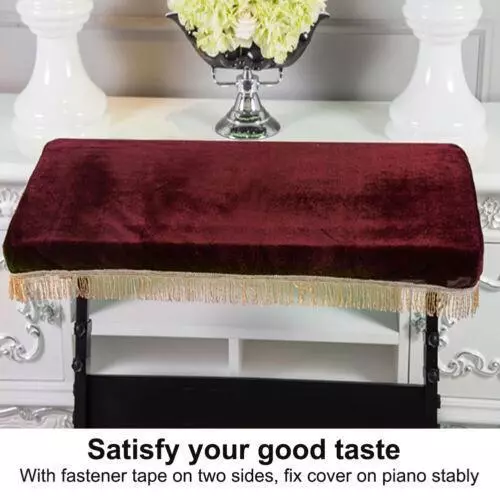 Burgundy Keyboard Cover - Dust-Proof Decor for 61-Key Electric Piano