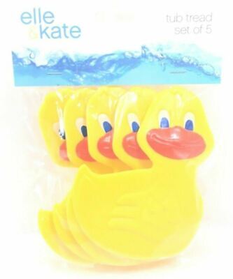 Ventosas de pato amarillo Elle & Kate banda de rodadura seguridad antideslizante para bañera 5 piezas