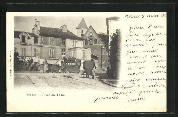 CPA Yerres, Place du Taillis, vue de la rue bei der l'Église 1902