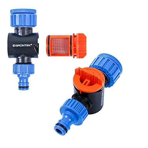 GRÜNTEK Raccord tuyau et robinet 1/2" et 3/4 avec filtre à eau. Raccord pour ...