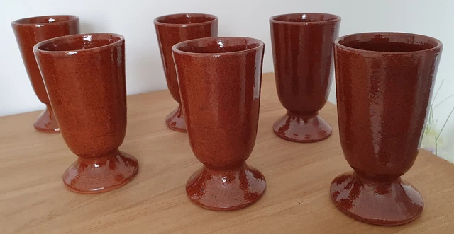 Lot De 6 Mazagrans En Terre Cuite, Tasses à Thé Vintage, Couleur Marron
