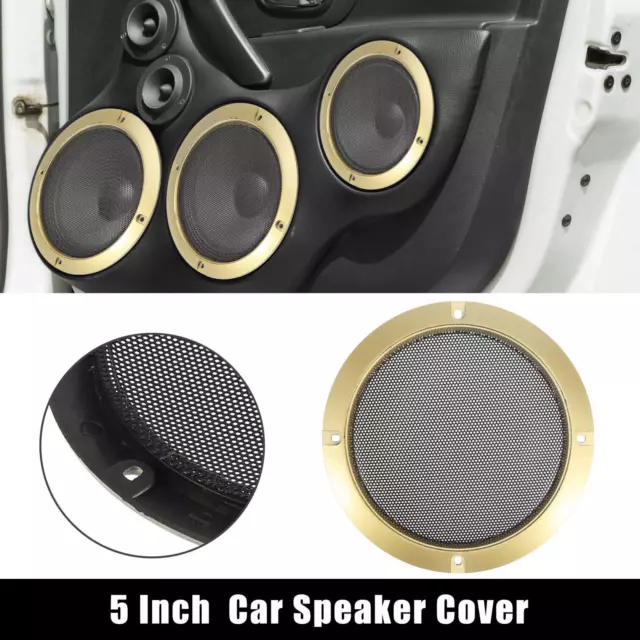 5" Gold Tone Car Audio Speaker Cover Mesh Subwoofer Grill Horn Guard Protector