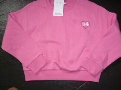 Girls M&S Bright Pink  Sweatshirt AGE 10-11 Years.BNWT.MARKS AND SPENCER