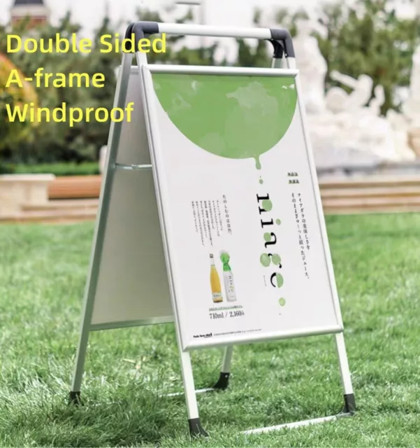 Double Sided Poster Stand Windproof A-type Advertising Banner Display Sign Board