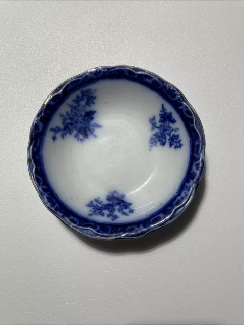 Vintage Flow Blue Berry Bowl Touraine Stanley Pottery England 320815