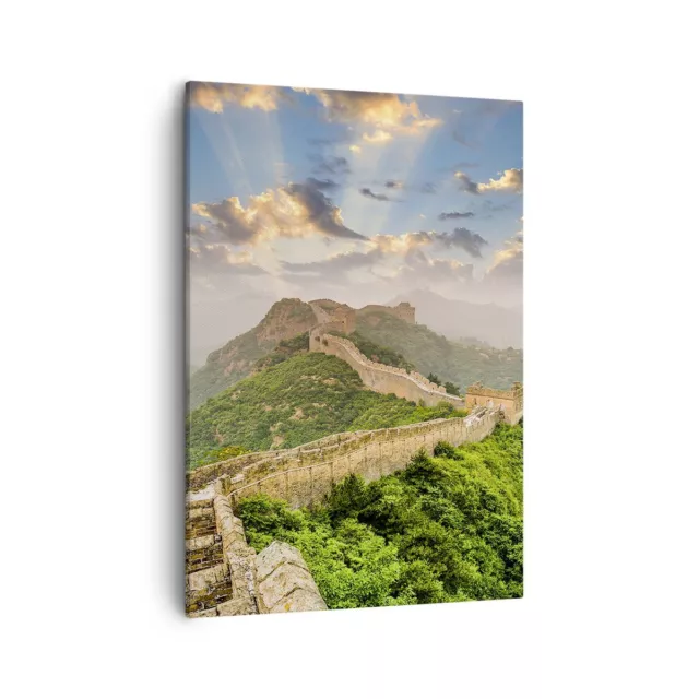 Impression sur Toile 50x70cm Tableaux Image Mur Montagne asiatique porcelaine