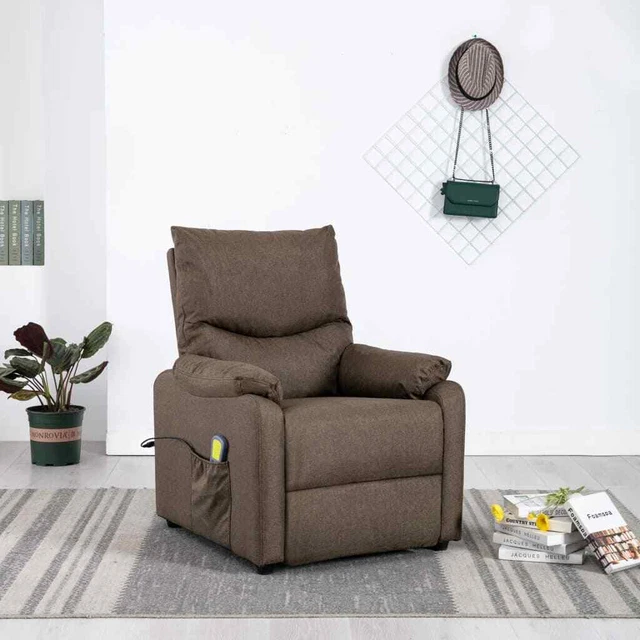 Fauteuil inclinable de massage Marron Tissu FR