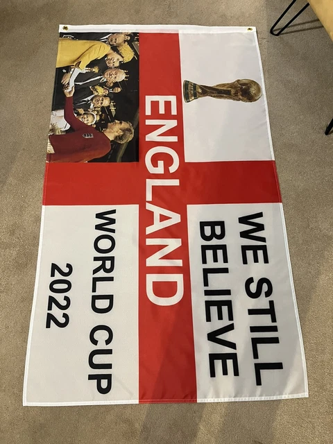 England Flag 5ft by 3ft White and Red St George Cross Party Banner main image 1