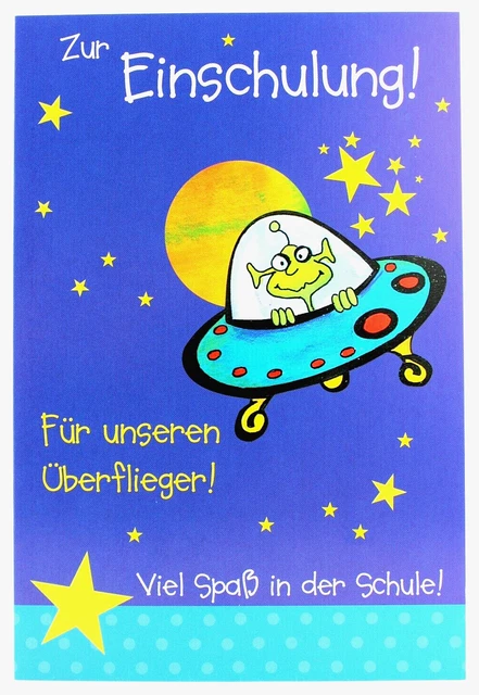 Glückwunschkarte Zur Einschulung Für Jungs - Motiv 'Hurra 2', DIN B6 (176 X 125 Mm), Perfekt Für Den Schulstart