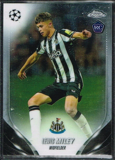 2024 Topps Chrome Lewis Miley サインカード Lewis Miley RC Topps Finest 2024. Newcastle. Soccer Card. Combined
