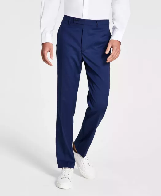 DKNY Mens Suit Pants 38x32 Blue Tic Modern Fit Performance Stretch NWT $135