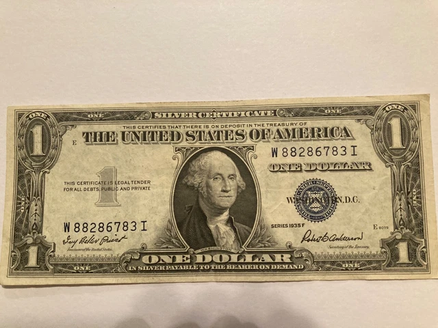 1935 F One Dollar Bill Silver Certificate Blue Seal