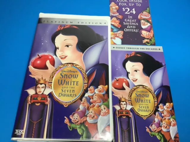 Vtg Vhs Walt Disneys Snow White And The Seven Dwarfs Platinum Edition Rare Cond.