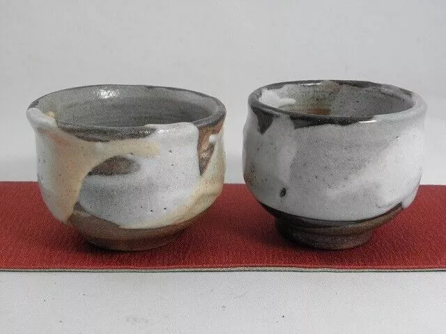Wood-Fired Kiln, Yakishime, Nezushino Couple'S Bath Cup, Pottery Artist Akisaku