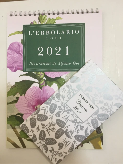 Lotto Calendario L'ERBOLARIO 2021 acquerelli Franco Testa + agenda diario 2021