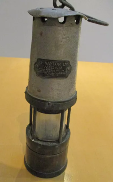 Old Jh Naylor Ltd Wigan Miners Lamp