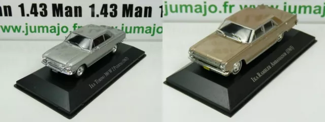 LOT 2 Voiture 1/43 SALVAT Autos Inolvidables: IKA (renault) TORINO / RAMBLER