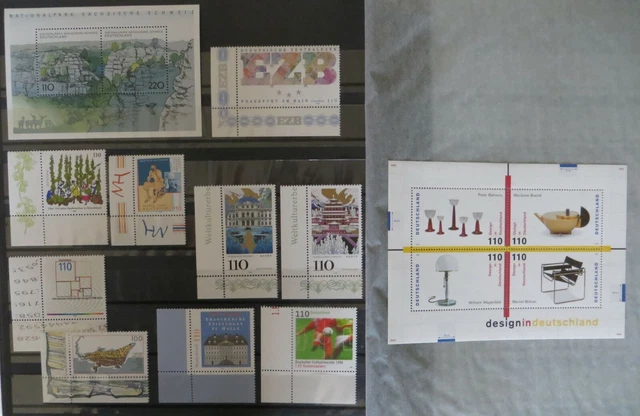 BUND Lot aus Jahrgang 1998 aus Deutschland Plus - Ecke unten links postfrisch -1