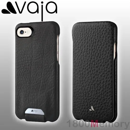 GENUINE Vaja Top Flip Floater Premium Leather Case Black f Apple iPhone 8 7 4.7"