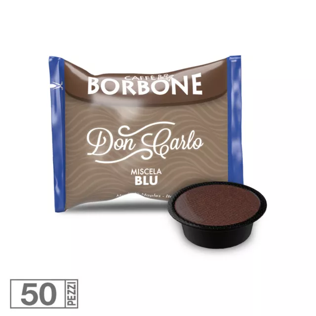 50 Capsule Caffe' Borbone Miscela Blu Don Carlo Compatibile Lavazza A Modo Mio