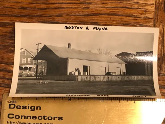 1947 Melrose MA Railroad Train Station Photograph Boston & Maine RR