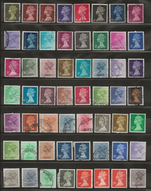 GB Used Early Machins- Pre and post decimal -56 stamps FREE UK POST