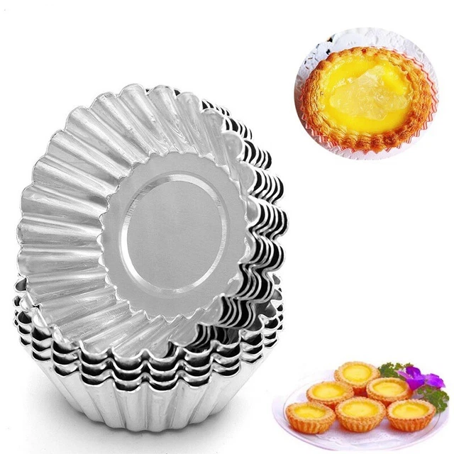 10X moldes de tarta de huevo mini moldes de aluminio para pasteles panecillos sartenes, antiadherentes Reino Unido