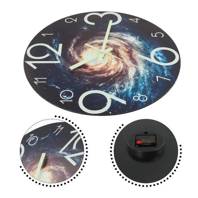 GLOW IN THE Dark 12 Inch Wall Clock with Easy Read Design for Living