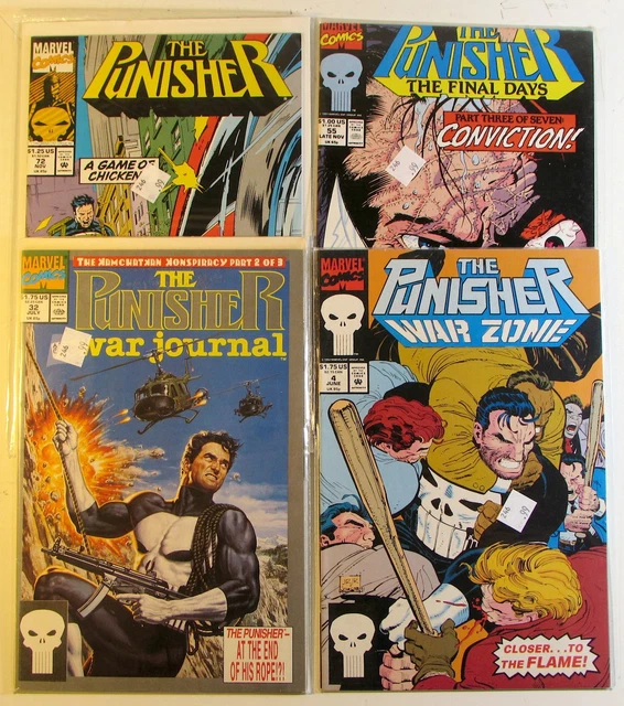 Punisher Lot of 4 #55,72,War Journal 32,Zone 4 Marvel (1991) 2nd Series Comics