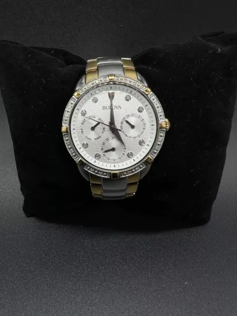 Bulova Silver Dial Two-Tone Stainless Steel Multi Womens Watch 98R177