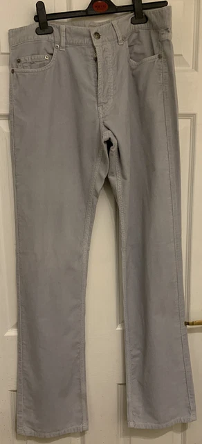 Pantaloni Burberry grigio pallido velluto a coste taglia 32 L