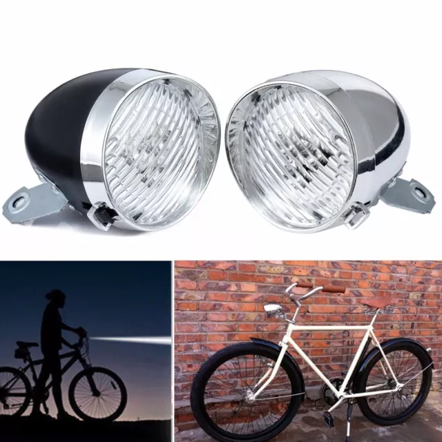 LED Hollandrad Fahrradlampe Fahrradlicht Frontlicht Retro Nostalgie Scheinwerfer