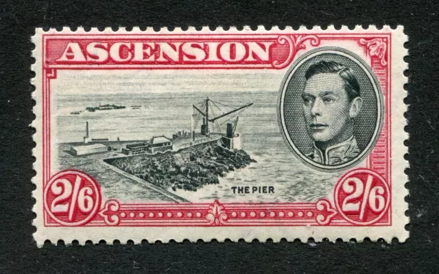 Ascension 1944 George VI 2/6d stamp - Perf 13 SG45c MM (EL247)