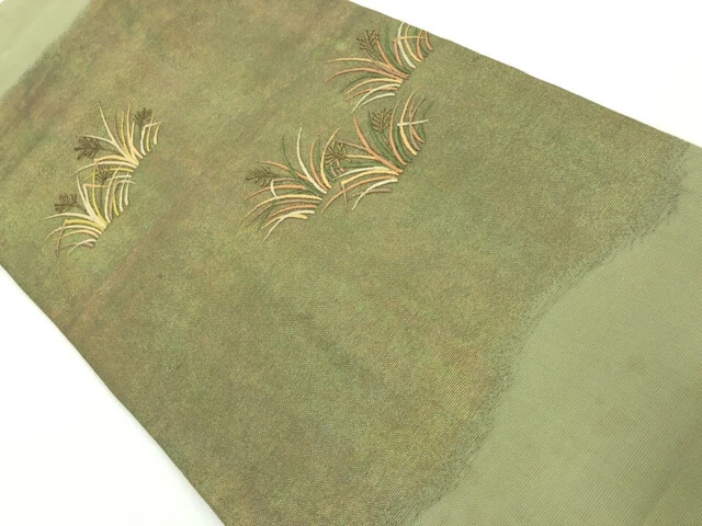 6558724: Japanese Kimono / Vintage Nagoya Obi For Summer / Embroidery / Floral P