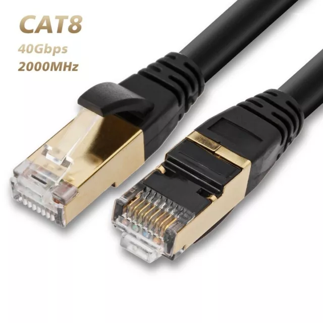 Ultra High Speed CAT 8 Ethernet Network Solid Copper Premium Cable LAN Internet