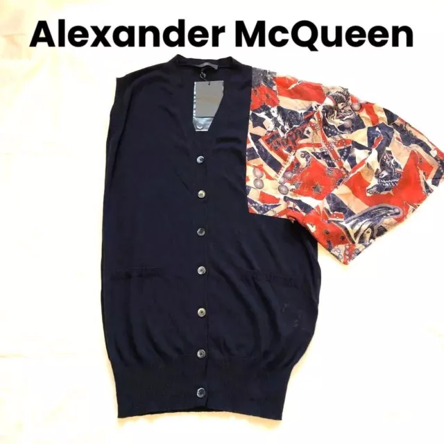 Alexander McQueen McQ With Stole Knit Vest Sweater Women Size S Navy From Japan 3