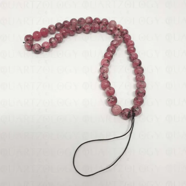 Phone Lanyard Mobile Strap Chain Healing Crystal Stone Beads Pink Sesame Jasper