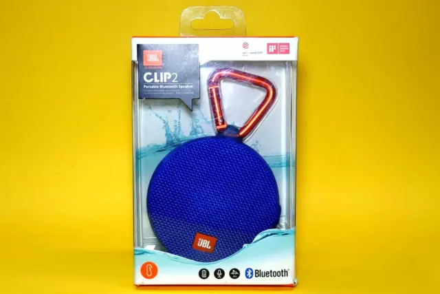 Genuine JBL Clip 2 Portable Bluetooth Speaker - Blue
