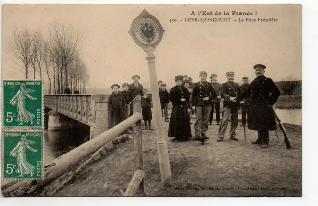 LEYR AJONCOURT - Meurthe et Moselle - CPA 54 - border bridge - customs soldier