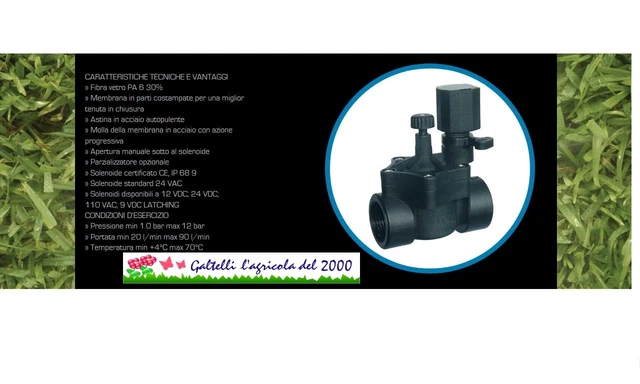 Elettrovalvola per irrigazione rain 1'' femmina prato orto giardino centralina
