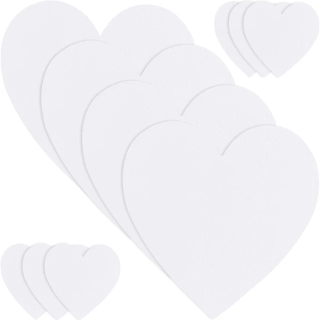10 PIEZAS Panel de dibujo de algodón Panel de corazón - Pintura al óleo en blanco para pintor