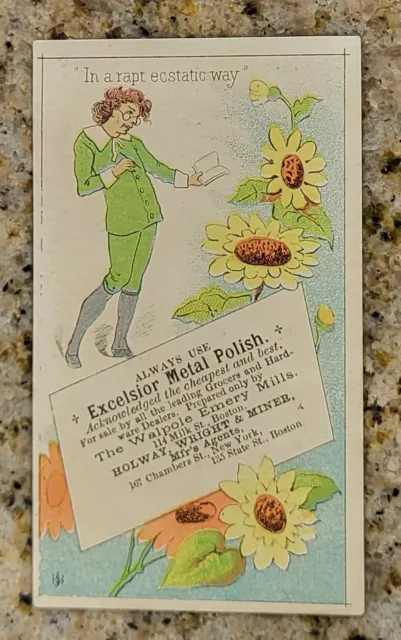 Victorian Trade Card Biddeford Maine Grocers Excelsior Metal Polish