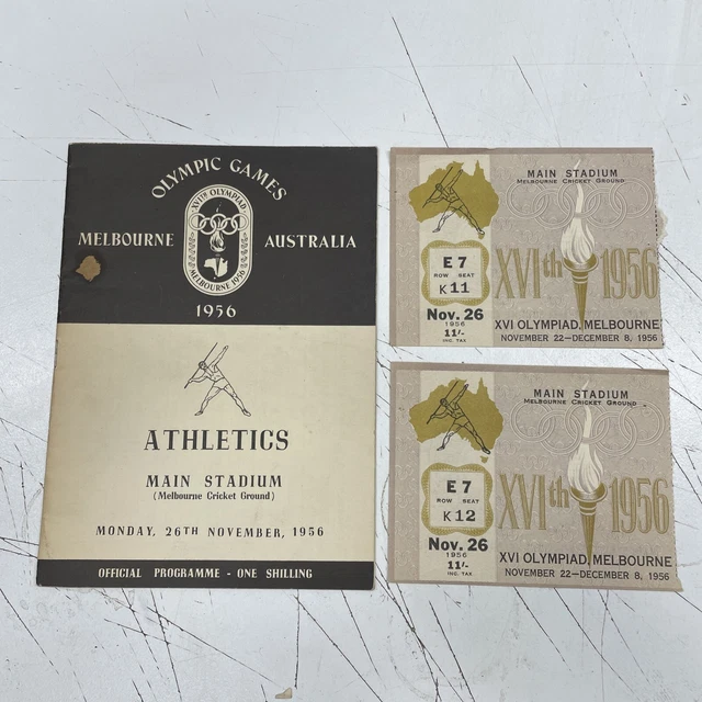 Souvenir JO Melbourne 1956 : Livret Cérémonie D'Ouverture + Livre Olympique
