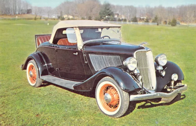 1933 Ford Roadster V8 Very Rare Rumble Seat Roaring 20 Auto postcard K7