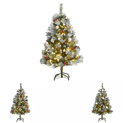 Artificial Hinged Christmas Tree with Cones and Berries Christmas Decor vidaXL